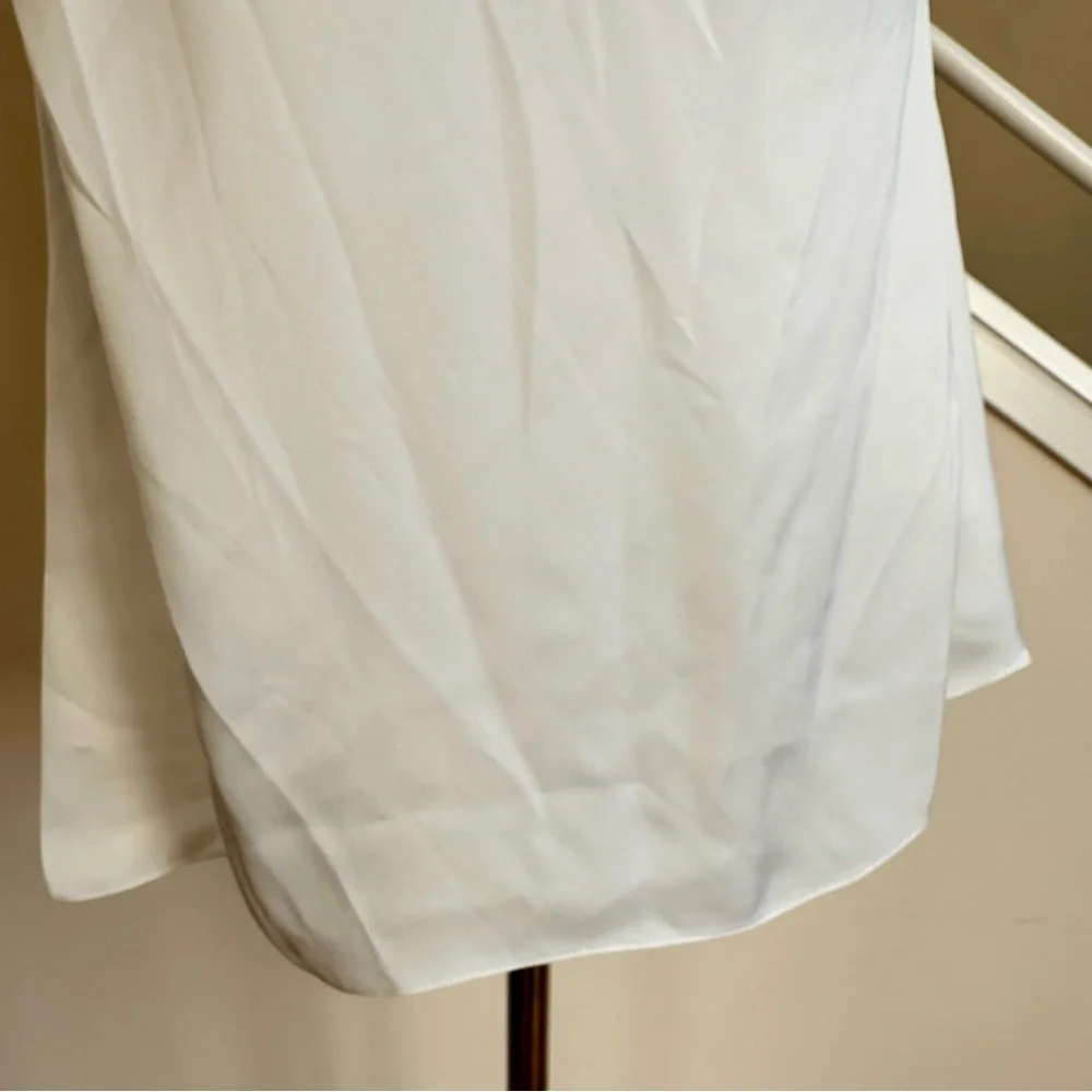 Ramy Brook Lilianna One Shoulder Silky Polyester Blouse Cream Off White XL NWT